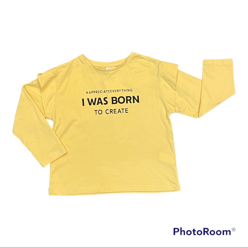 Zara yellow long sleeves tee